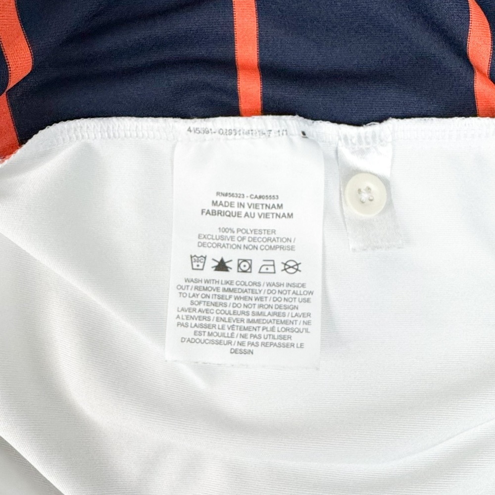 Nike UVA Virginia Cavaliers Polo Shirt Men's XL White Navy Orange Striped Golf - Picture 6 of 9